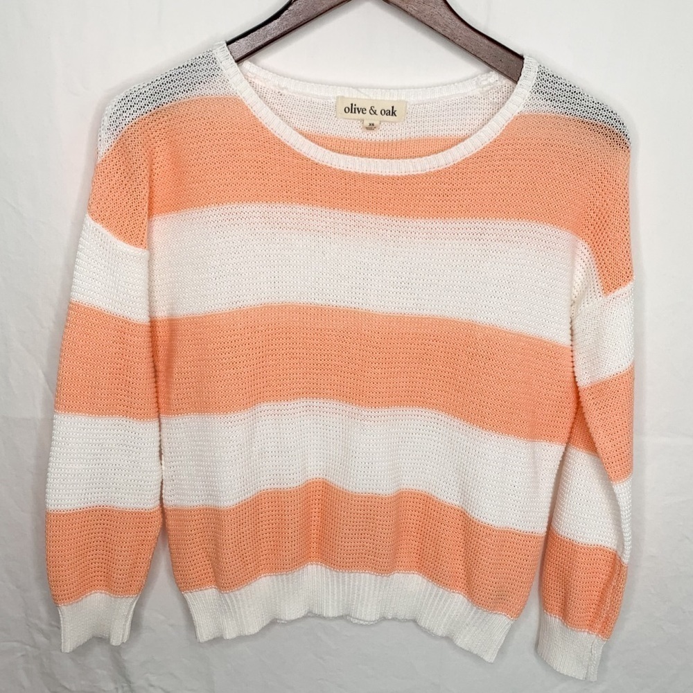 🦩2/$25 Olive & oak / Striped Loose Knit Sweater